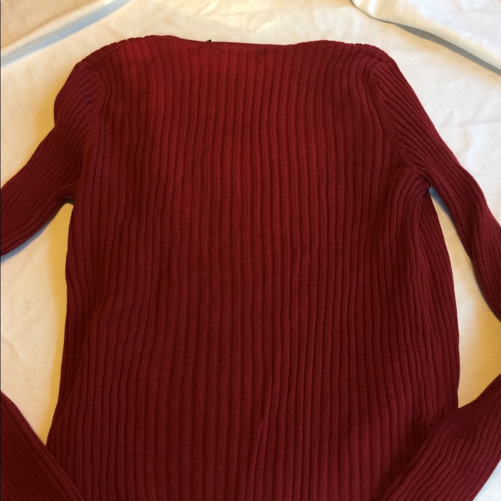 Vintage Express Red Ribbed Cardigan Size Large - Picture 7 of 7